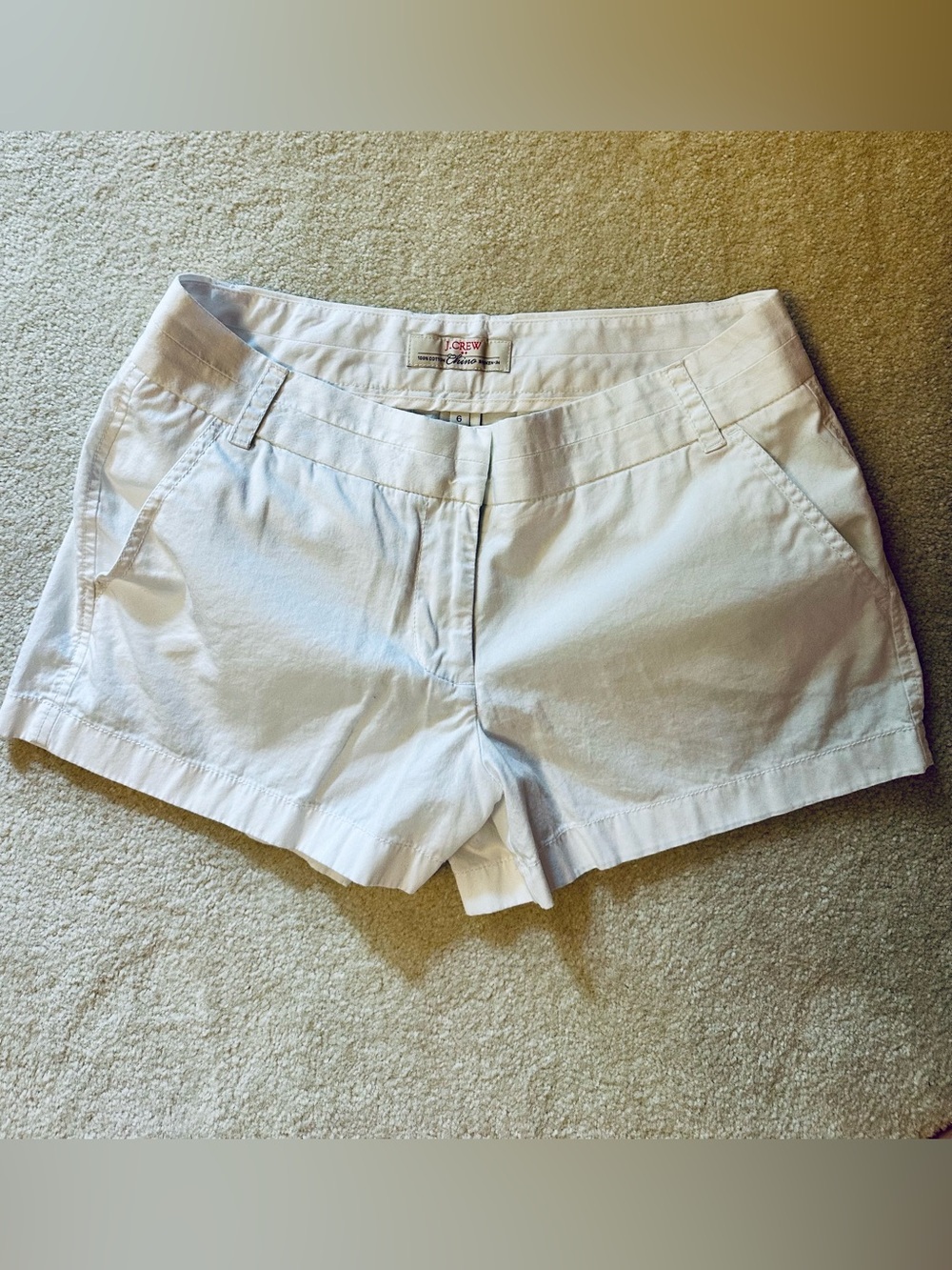 J. Crew White Cotton Chino Shorts 3” — NWOT